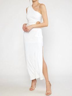 Style 1-388522353-2791 entro White Size 12 Graduation Cut Out Side Slit Straight Dress on Queenly