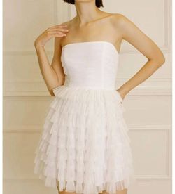 Style 1-3993690727-3010 STORIA White Size 8 Tulle Bridal Shower Cocktail Dress on Queenly