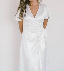 Style 1-690441701-2790 DRESS FORUM White Size 12 Bridal Shower Plus Size Tall Height Cocktail Dress on Queenly