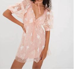 Style 1-83915308-3236 for Love & Lemons Pink Size 4 Sleeves Sorority Rush 1-83915308-3236 Cocktail Dress on Queenly