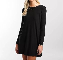 Style 1-1008458295-3236 Z Supply Black Size 4 Flare Long Sleeve Cocktail Dress on Queenly