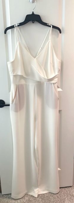 Dress the Population White Size 12 Pageant Bridal Shower Engagement Jumpsuit Dress on Queenly