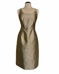 Style 1-1119851933-2168 Connie Roberson Gold Size 8 Silk Free Shipping Cocktail Dress on Queenly