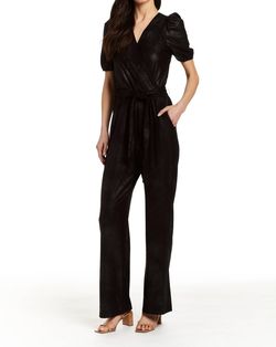 Style 1-1224652579-2901 DREW Black Size 8 Tall Height Polyester Belt Floor Length Pockets Jumpsuit Dress on Queenly