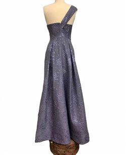 Style 1-1272325318-2168 Bariano Purple Size 8 Violet Sheer Military A-line Dress on Queenly