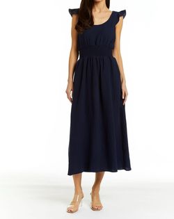 Style 1-1323318667-2696 DREW Blue Size 12 Plus Size Sleeves Navy Cocktail Dress on Queenly