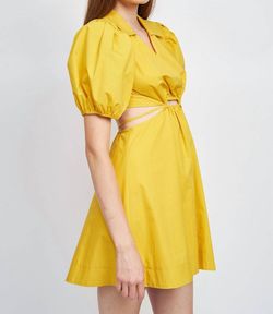 Style 1-1355867479-2696 En Saison Yellow Size 12 Free Shipping Sleeves Cut Out Cocktail Dress on Queenly
