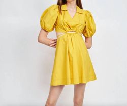 Style 1-1355867479-2696 En Saison Yellow Size 12 Free Shipping Mini Sleeves Cocktail Dress on Queenly