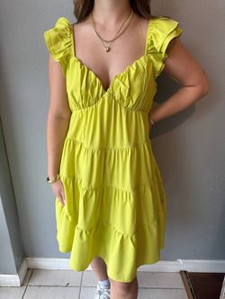 Style 1-1764293895-2901 endless rose Yellow Size 8 Sheer Sweetheart Cocktail Dress on Queenly