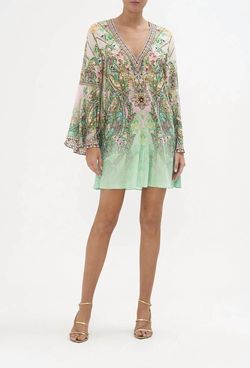 Style 1-1819007859-3855 Camilla Multicolor Size 0 Pattern Light Green Jewelled Cocktail Dress on Queenly