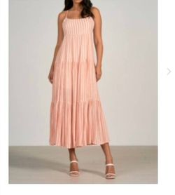 Style 1-192663618-5231 ELAN Pink Size 8 Military Flare Coral Pattern Straight Dress on Queenly