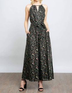 Style 1-2114298831-2168 EVA FRANCO Multicolor Size 8 Pockets Belt Halter Jumpsuit Dress on Queenly