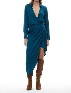 Style 1-2597108179-3236 young fabulous & broke Blue Size 4 High Neck Teal Tall Height Cocktail Dress on Queenly