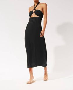 Style 1-2870055579-3855 SOLID & STRIPED Black Size 0 Spandex Military Floor Length Straight Dress on Queenly