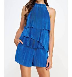 Style 1-2856341231-2791 Strut & Bolt Blue Size 12 Plus Size Mini Jumpsuit Dress on Queenly