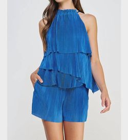Style 1-2856341231-2791 Strut & Bolt Blue Size 12 Plus Size Mini Jumpsuit Dress on Queenly