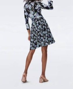 Style 1-3046050321-3236 Diane von Furstenberg Multicolor Size 4 Summer Floral Sleeves Sorority Rush Cocktail Dress on Queenly