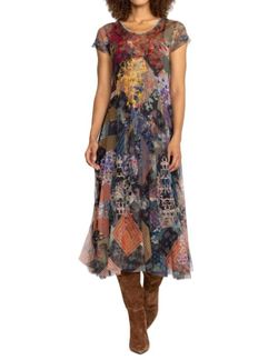 Style 1-3057864592-2696 Johnny Was Multicolor Size 12 Embroidery Sheer Plus Size Cocktail Dress on Queenly