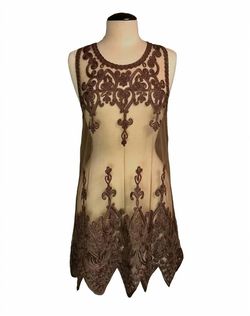 Style 1-3092658194-3775 Pretty Angel Brown Size 16 Sorority Rush Summer Lace Cocktail Dress on Queenly