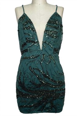 Style 1-3473503170-2696 BANJUL Green Size 12 Mini Summer Sequined Cocktail Dress on Queenly