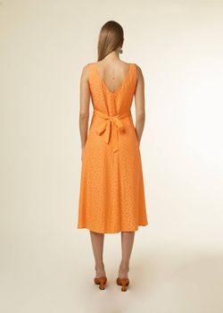 Style 1-359121855-2696 FRNCH Orange Size 12 Plus Size V Neck Cocktail Dress on Queenly