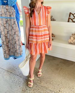 Style 1-386672146-3235 Willa Story Orange Size 4 Free Shipping V Neck Mini Cocktail Dress on Queenly