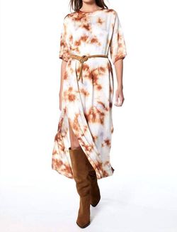 Style 1-3877683113-3855 young fabulous & broke Brown Size 0 High Neck Belt Silk Straight Dress on Queenly