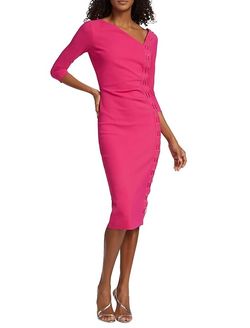 Style 1-3899472146-2168 CHIARA BONI Pink Size 8 Tall Height Barbiecore Cocktail Dress on Queenly