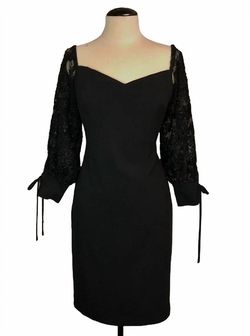 Style 1-4213031259-98 BADGLEY MISCHKA Black Size 10 Lace Sorority Rush Tall Height Summer Cocktail Dress on Queenly