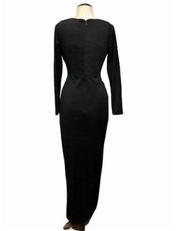 Style 1-441905525-2168 Bariano Black Size 8 Floor Length Tall Height Straight Dress on Queenly