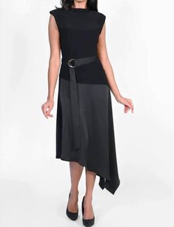 Style 1-446221449-98 Frank Lyman Black Size 10 Cap Sleeve Belt Cocktail Dress on Queenly