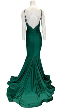 Style 1-70969843-3855 JESSICA ANGEL Green Size 0 Military Floor Length Free Shipping Mermaid Dress on Queenly