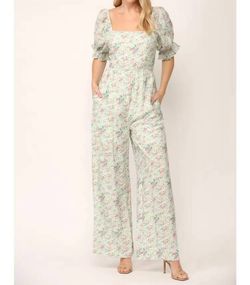 Style 1-763307755-3011 Fate Green Size 8 Floral Mini Jumpsuit Dress on Queenly