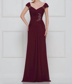 Style 1-811334390-397 Rina Di Montella Red Size 14 Plus Size Floor Length Military Tall Height Straight Dress on Queenly
