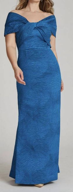 Style 1-83249999-98 Teri Jon Blue Size 10 Sleeves Tall Height Mini 1-83249999-98 Mermaid Dress on Queenly