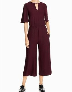 Style 1-952640699-3236 Lysse Red Size 4 Spandex Jersey Sleeves Keyhole Jumpsuit Dress on Queenly