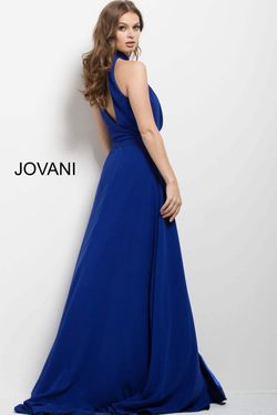 Style 50866 Jovani Blue Size 10 Floor Length Side Slit A-line Dress on Queenly