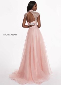 Style 6403 Rachel Allan Pink Size 10 High Neck Two Piece Straight Dress on Queenly