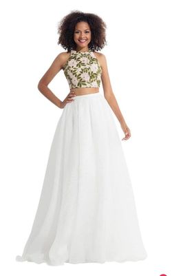 Style 6151 Rachel Allan White Size 10 Military Two Piece Straight Dress on Queenly
