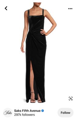 Black Halo Black Tie Size 14 Plus Size Straight Dress on Queenly