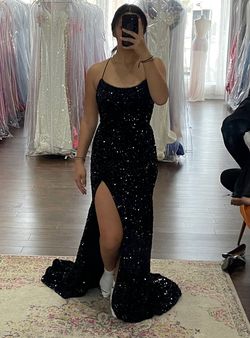 Sherri Hill Black Size 6 Prom Medium Height Side slit Dress on Queenly
