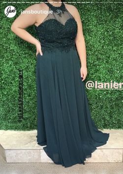 Clarisse Green Size 18 Plus Size Prom A-line Dress on Queenly