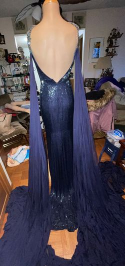 Sherri Hill Blue Size 2 Floor Length Prom A-line Dress on Queenly