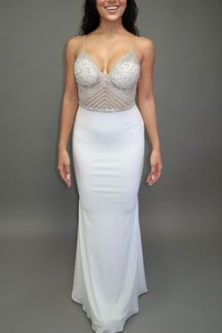 Jovani White Size 0 70 Off Medium Height Straight Dress on Queenly