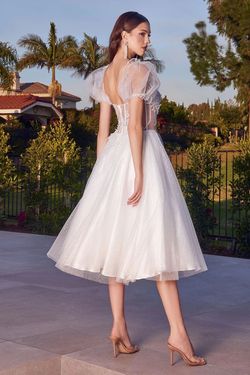 Ladivine White Size 8 Fitted Sweetheart Flare A-line Dress on Queenly