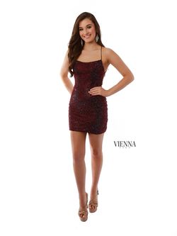 Style V-60031 Vienna Red Size 0 Tall Height Barbiecore Cocktail Dress on Queenly