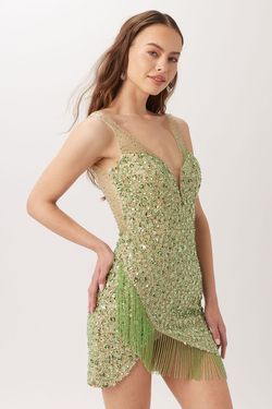 Style V-60106 Vienna Green Size 0 Pageant Cocktail Dress on Queenly