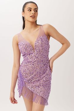 Style V-60106 Vienna Purple Size 2 V-60106 Tall Height Cocktail Dress on Queenly
