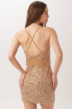 Style V-60107 Vienna Gold Size 0 Tall Height Cocktail Dress on Queenly