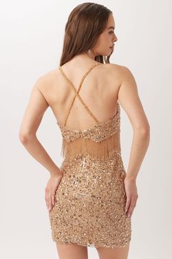 Style V-60107 Vienna Gold Size 6 V-60107 Tall Height Cocktail Dress on Queenly